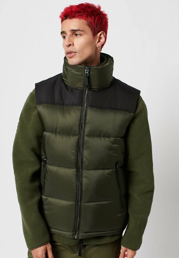 Superdry Waistcoat - Dark Moss 1 Superdry Waistcoat - Dark Moss