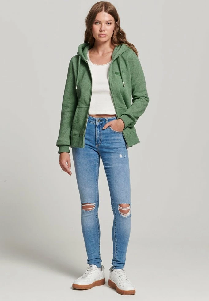 Superdry Zip-up Sweatshirt - Winter Mint Marl 2 Superdry Zip-up Sweatshirt - Winter Mint Marl - Image 2