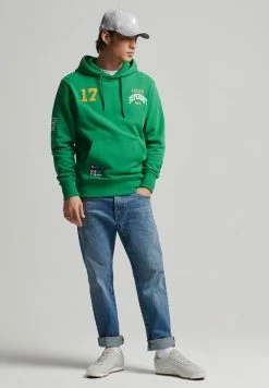 Superdry COLLEGE VARSITY ARCH MONO - Hoodie - Oregon Green
