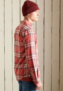 Superdry HERITAGE LUMBERJACK - Shirt - Mottled Dark Red -Superdry Shop 5a07d42f9bdd4583870a1a0c9a535f63