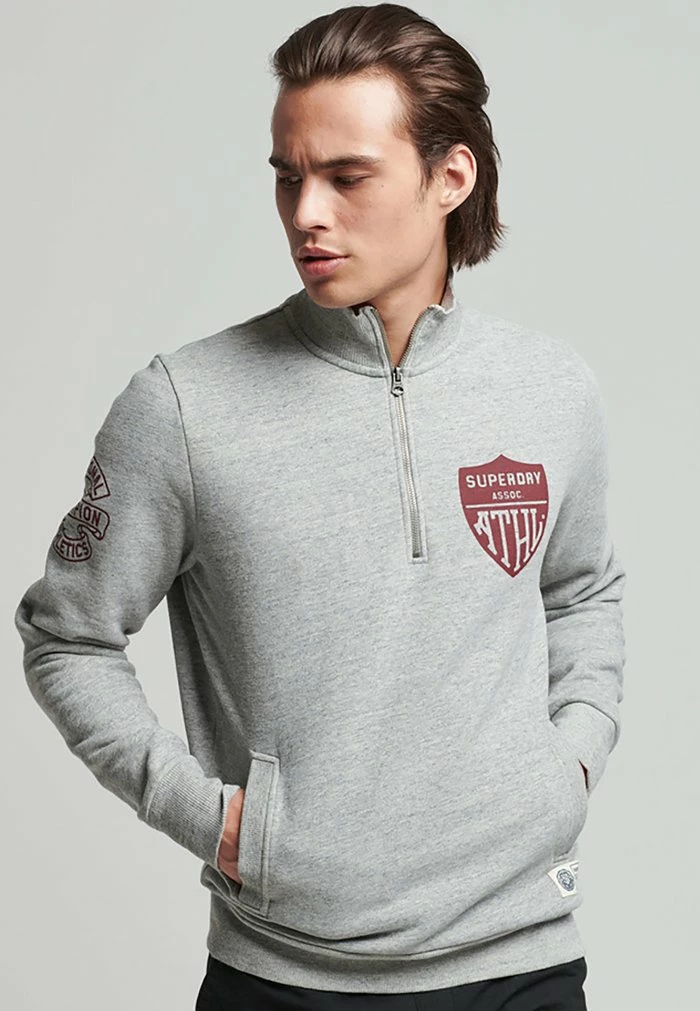 Superdry VINTAGE ATHLETIC - Sweatshirt - Athletic Grey Marl 1 Superdry VINTAGE ATHLETIC - Sweatshirt - Athletic Grey Marl
