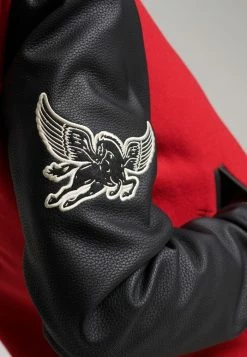 Superdry VINTAGE MIXED VARSITY - Light Jacket - Expedition Red -Superdry Shop 5a7d9ddc188a4e8f92301a7609e45bda