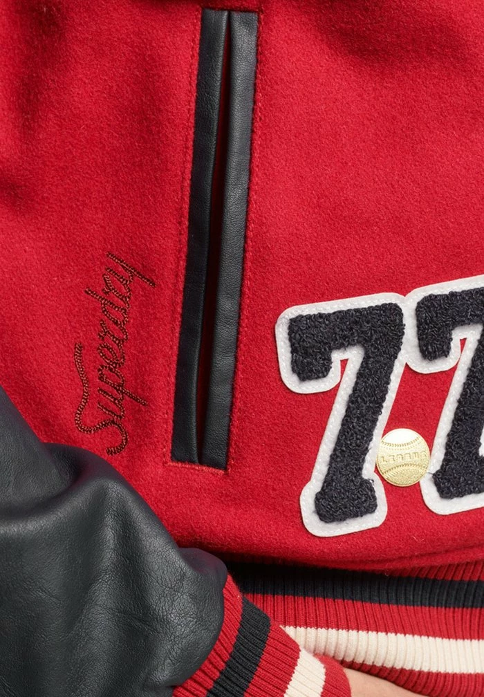 Superdry VARSITY - Bomber Jacket - Red 3 Superdry VARSITY - Bomber Jacket - Red - Image 3