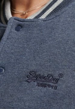 Superdry ESSENTIAL - Bomber Jacket - Navy Grey Marl -Superdry Shop 5b224265caac4a25998588e9aea4a93a