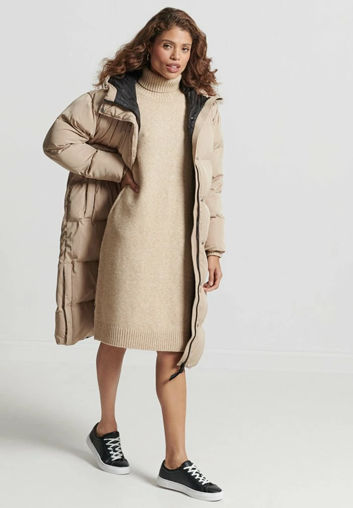 Superdry Jumper Dress - White Pepper Marl 1 Superdry Jumper Dress - White Pepper Marl