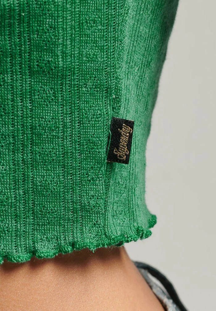 Superdry VINTAGE POINTELLE - Jumper - Field Green Marl 4 Superdry VINTAGE POINTELLE - Jumper - Field Green Marl - Image 4