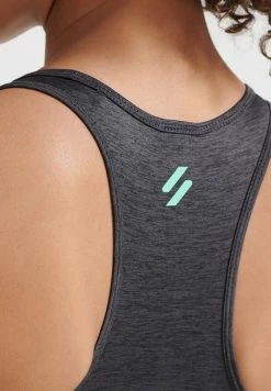 Superdry TRAINING CORE CROSS - Bustier - Charcoal Marl Hot Mint -Superdry Shop 5bdcebacfa874540af74d84a520acc33