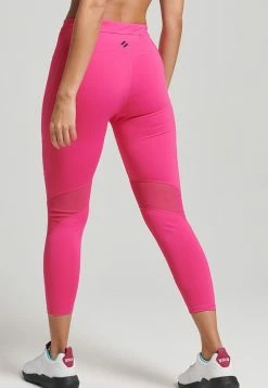 Superdry TRAINING - Leggings - Trousers - Raspberry Sorbet