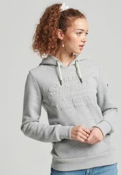 Superdry VINTAGE LOGO EMBOSSED - Hoodie - Light Grey -Superdry Shop 5c61f21a89194c288578e0933b2e8ae4