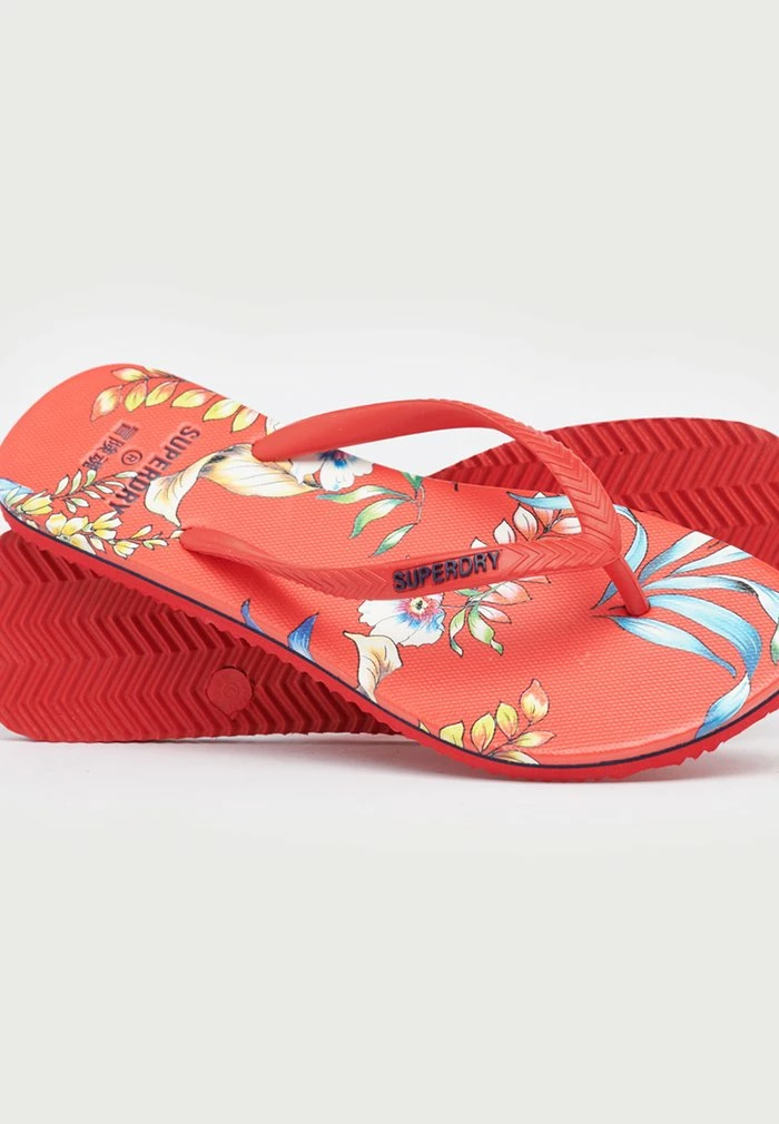 Superdry VINTAGE - T-bar Sandals - Red Hawaiian 2 Superdry VINTAGE - T-bar Sandals - Red Hawaiian - Image 2