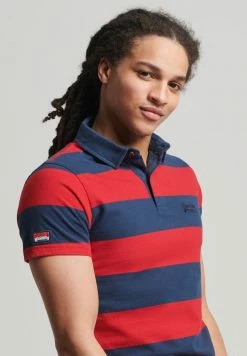 Superdry ACADEMY STRIPE - Polo Shirt - Varsity Hoop Stripe Red -Superdry Shop 5cc9ca318b74425eb3904ac183467c0a