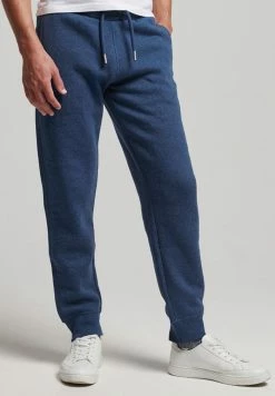 Superdry VINTAGE - Tracksuit Bottoms - Bright Blue Marl