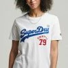 Superdry VINTAGE VL - Print T-shirt - Brilliant White