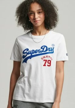 Superdry VINTAGE VL - Print T-shirt - Brilliant White