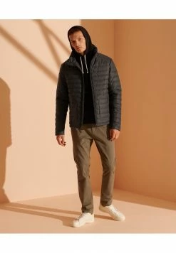 Superdry Winter Jacket - Charcoal Herringbone