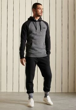 Superdry VINTAGE - Hoodie - Dark Charcoal Jaspe/black