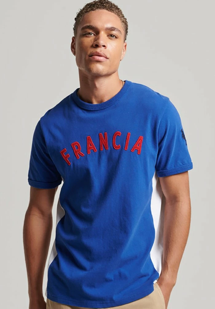 Superdry RINGSPUN FOOTBALL FRANCE - Print T-shirt - Regal Blue 1 Superdry RINGSPUN FOOTBALL FRANCE - Print T-shirt - Regal Blue