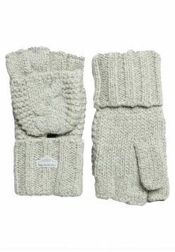 Superdry Mittens - Light Grey Tweed