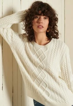 Superdry Jumper - Ecru -Superdry Shop 5e7f85119e9f4c2490f293f643553dbc
