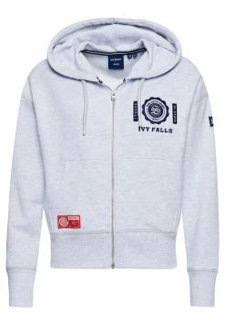 Superdry COLLEGE GRAPHIC ZIP HOODIE - Zip-up Sweatshirt - Lightning Grey Grindle -Superdry Shop 5e8a01a7dfb94855aa3580c95aafd0e2