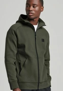Superdry CODE - Zip-up Sweatshirt - Dark Moss