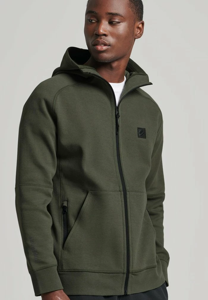 Superdry CODE - Zip-up Sweatshirt - Dark Moss 1 Superdry CODE - Zip-up Sweatshirt - Dark Moss