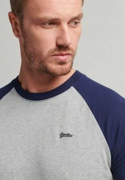 Superdry VINTAGE BASEBALL - Print T-shirt - Grey Marl Rich Navy -Superdry Shop 603ddfbfa99f4770849ea48a6cfef8fd