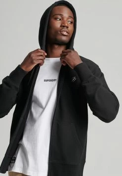 Superdry CODE ESSENTIAL - Zip-up Sweatshirt - Black -Superdry Shop 604d840840bc455b8d425f869f8da8a6