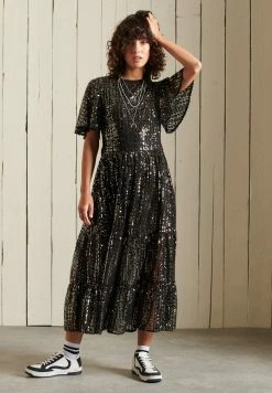 Superdry Cocktail Dress / Party Dress - Black Sequins