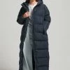 Superdry MAXI HOODED PUFFER - Winter Coat - Eclipse Navy