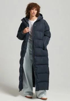 Superdry MAXI HOODED PUFFER - Winter Coat - Eclipse Navy