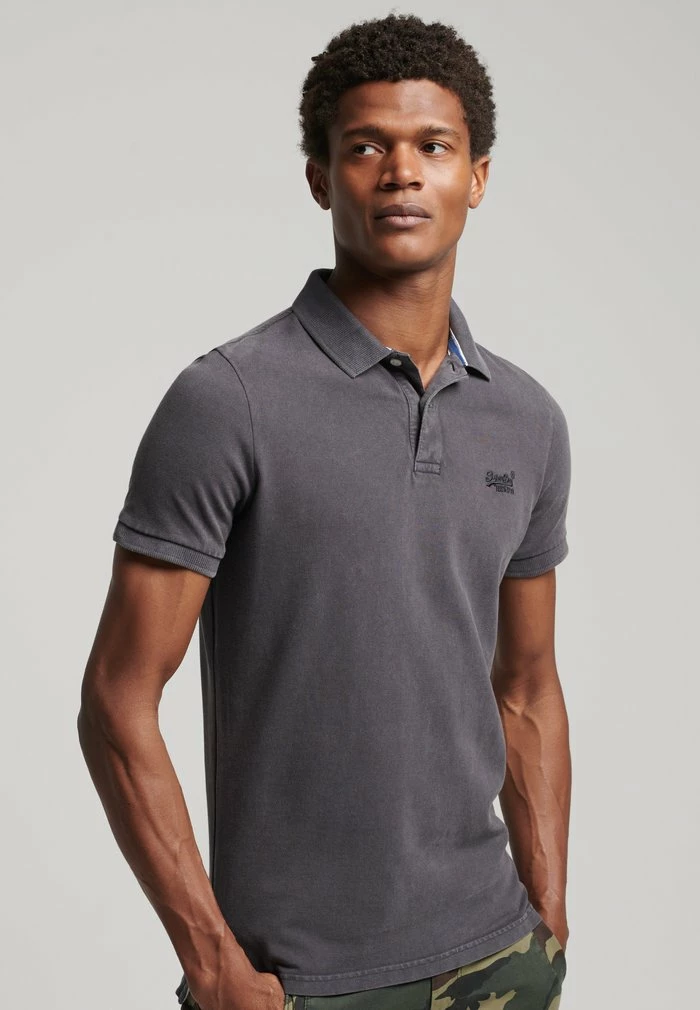 Superdry VINTAGE DESTROYED - Polo Shirt - Vintage Black 1 Superdry VINTAGE DESTROYED - Polo Shirt - Vintage Black