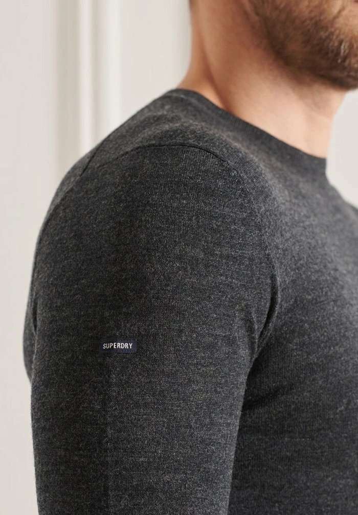 Superdry Jumper - Dark Charcoal Marl 3 Superdry Jumper - Dark Charcoal Marl - Image 3