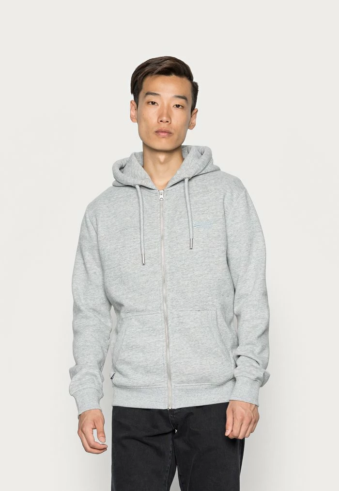 Superdry VINTAGE LOGO ZIPHOOD - Zip-up Sweatshirt - Athletic Grey Marl 1 Superdry VINTAGE LOGO ZIPHOOD - Zip-up Sweatshirt - Athletic Grey Marl