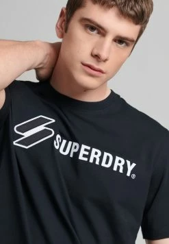 Superdry APPLIQUE S LOGO - Print T-shirt - Black