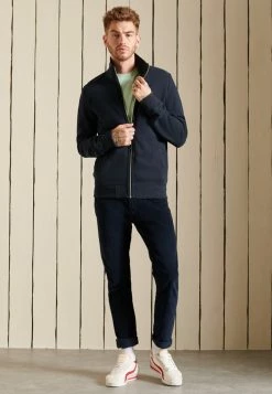 Superdry VINTAGE TRACK - Zip-up Sweatshirt - Eclipse Navy