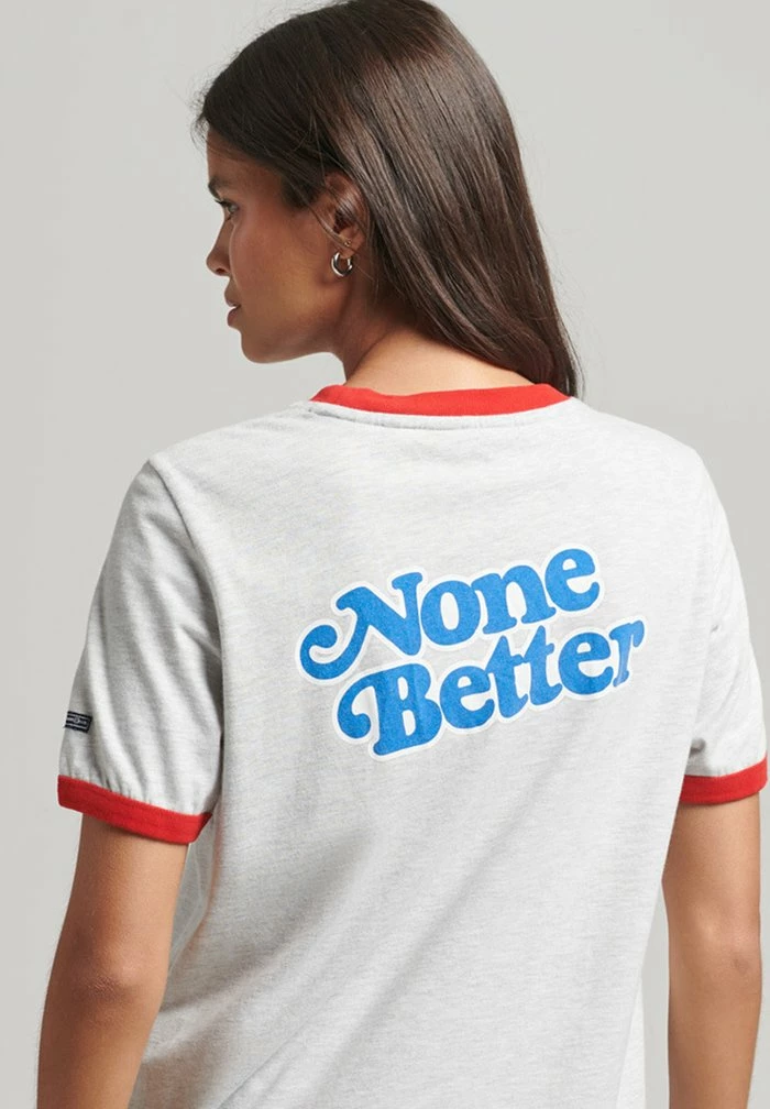 Superdry VINTAGE COOPER NOSTALGIA - Print T-shirt - Grey Marl Flare Red 2 Superdry VINTAGE COOPER NOSTALGIA - Print T-shirt - Grey Marl Flare Red - Image 2