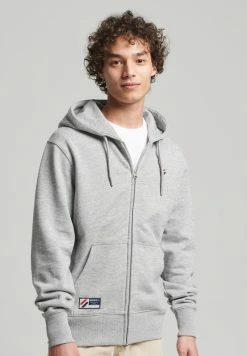 Superdry Zip-up Sweatshirt - Grey Slub Grindle