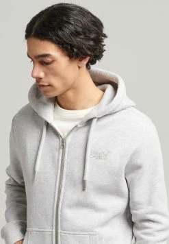 Superdry VINTAGE LOGO - Zip-up Sweatshirt - Glacier Grey Marl -Superdry Shop 6316ff6232d248928a4a8d9f87f6eeff