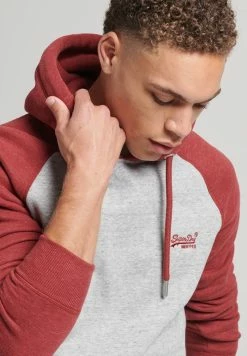 Superdry VINTAGE LOGO BASEBALL - Hoodie - Athletic Grey Marl Rhubarb Marl -Superdry Shop 63a2670c78d54cd8930f7b9efb808a5c