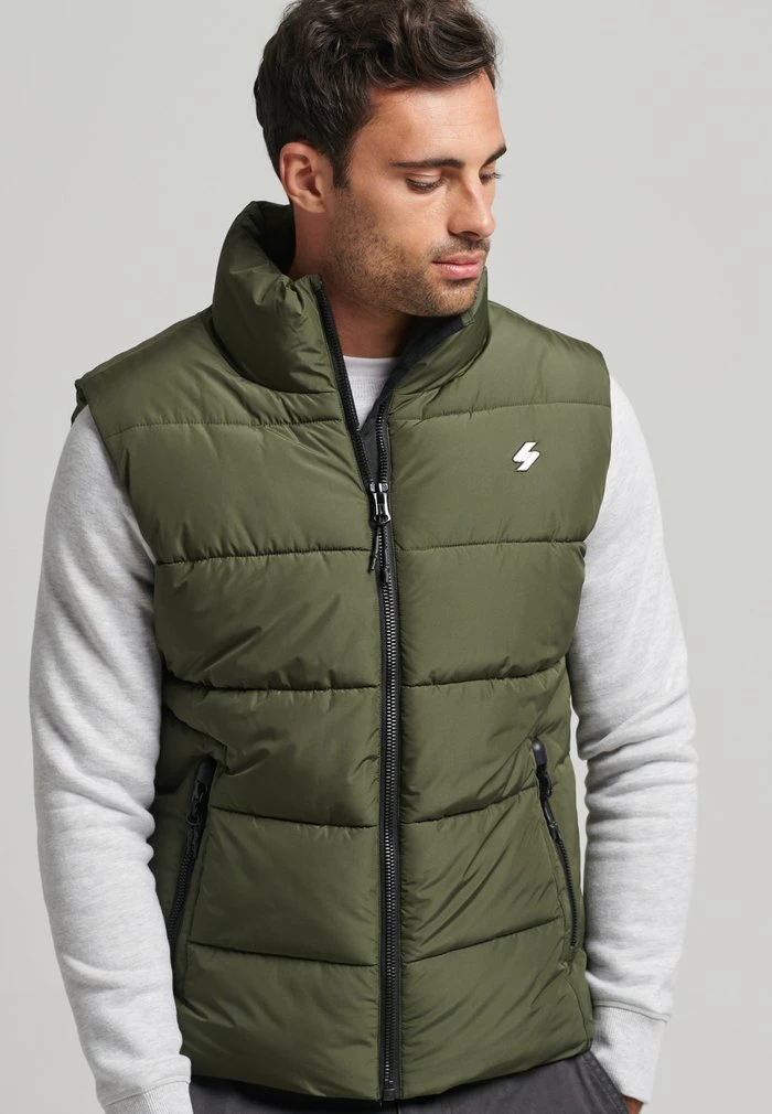 Superdry Waistcoat - Dark Moss 1 Superdry Waistcoat - Dark Moss