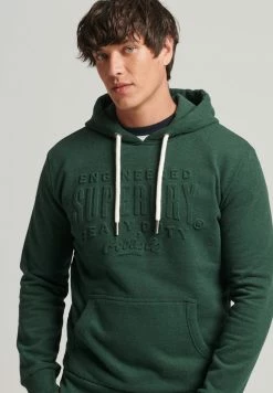 Superdry SCRIPT STYLE EMBOSSED - Hoodie - Khaki Marl