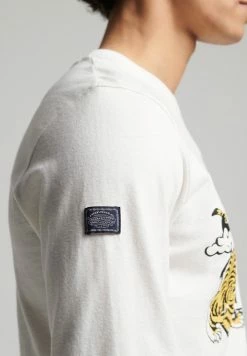 Superdry VINTAGE LOGO NARRATIVE - Long Sleeved Top - Ecru -Superdry Shop 64adb641eb3c4ad6a312270aa239d1cd