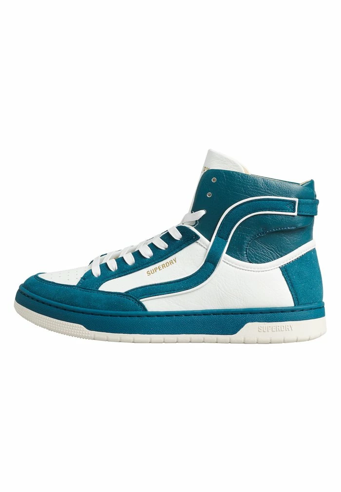 Superdry VINTAGE VEGAN BASKET - High-top Trainers - White Lagoon 1 Superdry VINTAGE VEGAN BASKET - High-top Trainers - White Lagoon