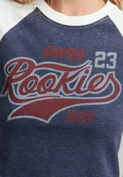 Superdry COLLEGE GRAPHIC CROPPED - Print T-shirt - Rich Navy Marl Ecru -Superdry Shop 6572e796227e45fdb0a08e423d6b33f9