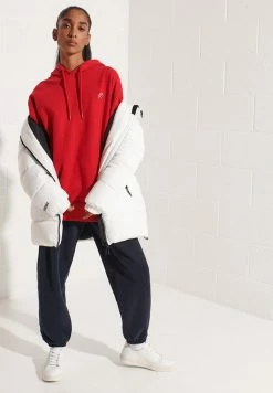 Superdry CODE ORGANIC ESSENTIAL OVERSIZED - Hoodie - Risk Red