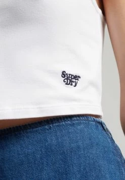 Superdry VINTAGE COLLARED TOP - Top - Optic -Superdry Shop 65c3ce00bebe406d9b71eb0f9c63232a