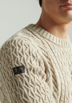 Superdry JACOB CABLE - Jumper - Oatmeal Marl -Superdry Shop 662b4b2d936b4147a1cb60c5470e00eb