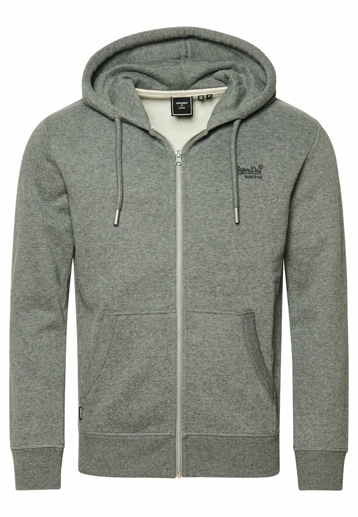 Superdry Zip-up Sweatshirt - Charcoal Grey Marl 2 Superdry Zip-up Sweatshirt - Charcoal Grey Marl - Image 2