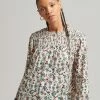 Superdry SMOCKED - Long Sleeved Top - Pink Floral